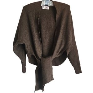 Seek The Label Olive Green‎ Front Tie Batwing Sleeve Shrug Cardigan Sweater size